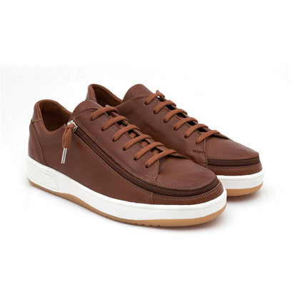 Easy-On Side Zipper Lace-Up Sneakers