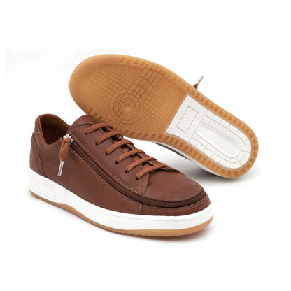 Easy-On Side Zipper Lace-Up Sneakers