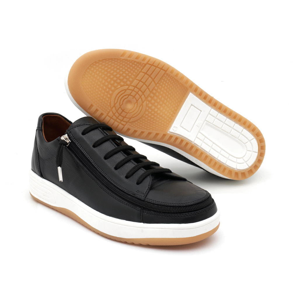 Easy-On Side Zipper Lace-Up Sneakers