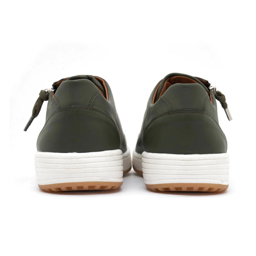 Easy-On Side Zipper Lace-Up Sneakers