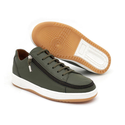 Easy-On Side Zipper Lace-Up Sneakers