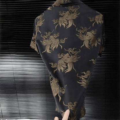 Summer New Fashion Print Comfortable Versatile Men's Shirt