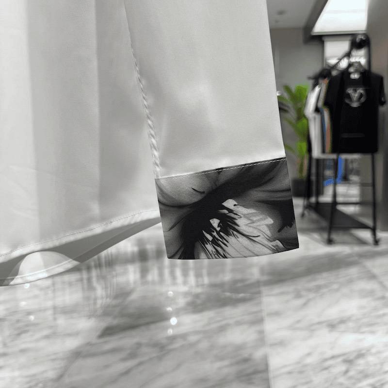 Classic Black and White Floral Rhinestone Shirt