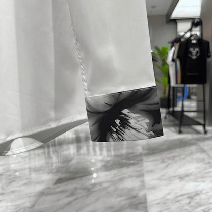 Classic Black and White Floral Rhinestone Shirt