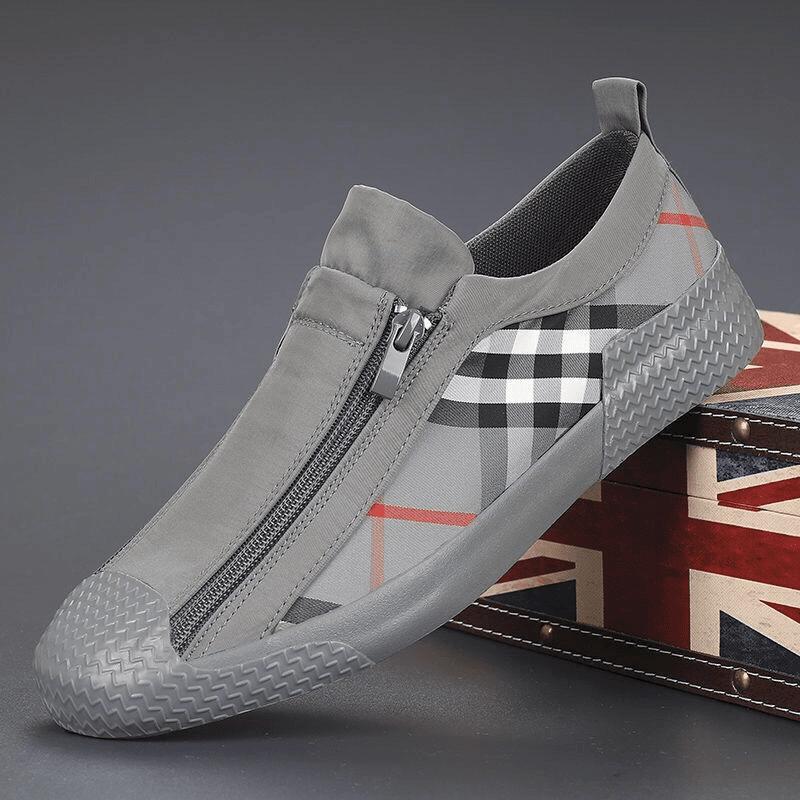 Men's Trendy Double Zipper Slip-On Canvas Shoes