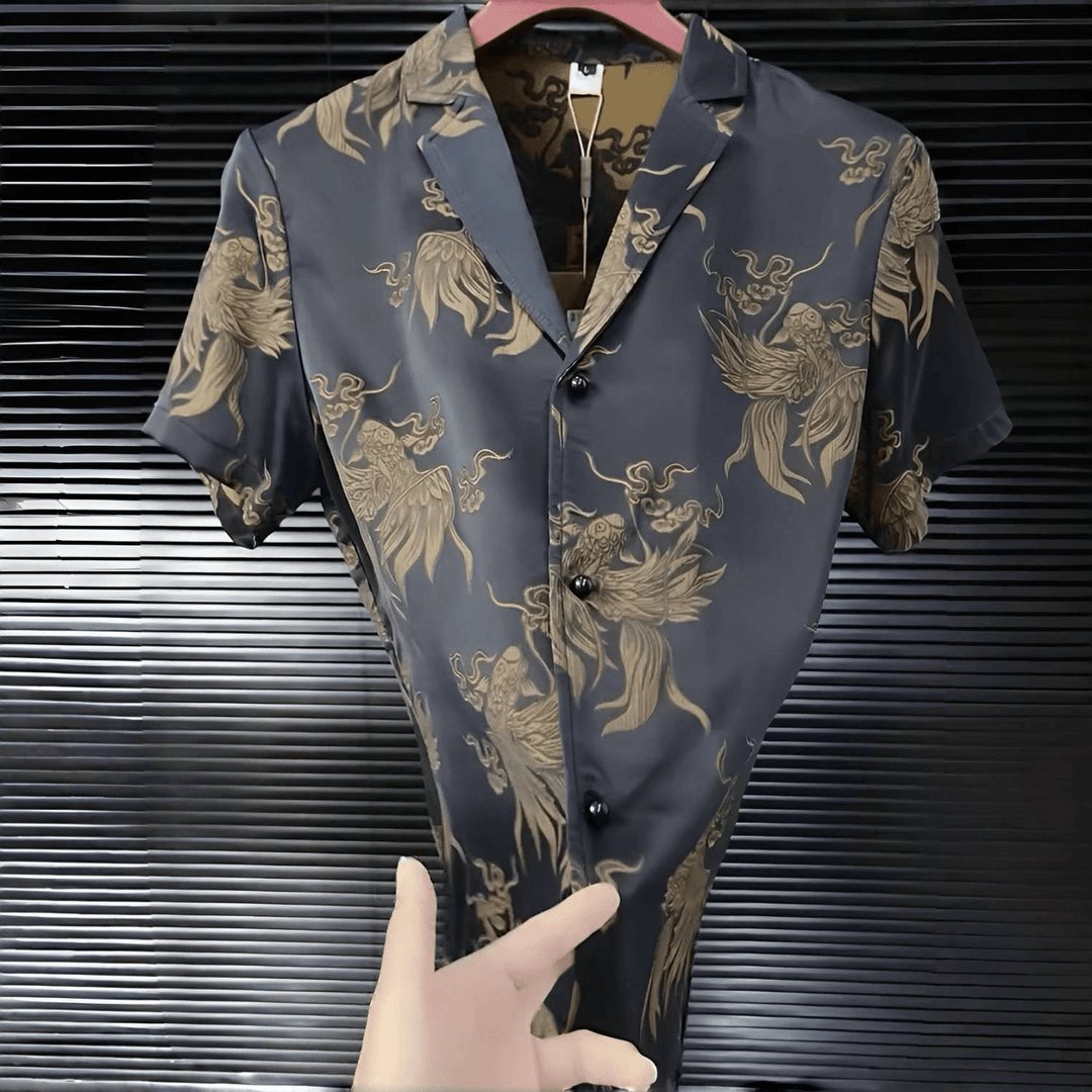 Summer New Fashion Print Comfortable Versatile Men's Shirt