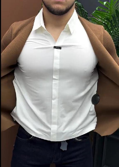 Men's One-Piece Shirt Sweater Jacket