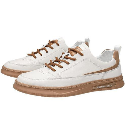 Trendy leather breathable men's casual sneakers