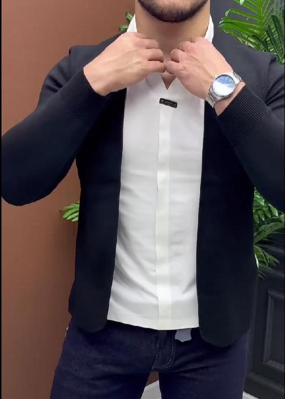 Men's One-Piece Shirt Sweater Jacket