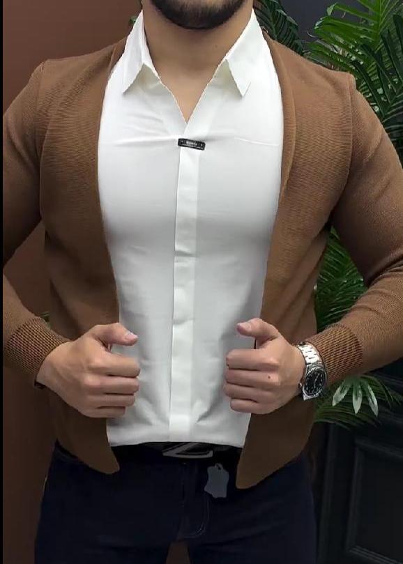 Men's One-Piece Shirt Sweater Jacket