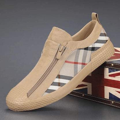 Men's Trendy Double Zipper Slip-On Canvas Shoes