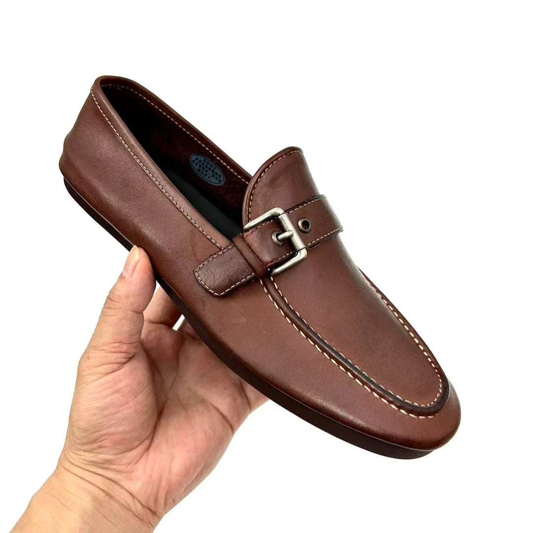 Urban Classic Buckle Leather Loafers
