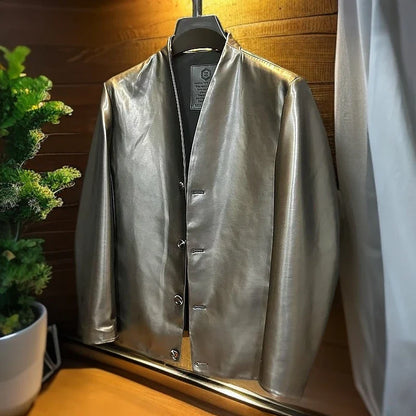 Men's New Collarless Coat Jacket