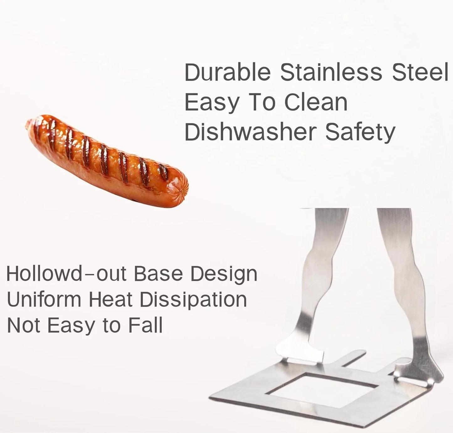 Stainless Steel Muscle Man Hot Dog Holder - Fun BBQ Accessory
