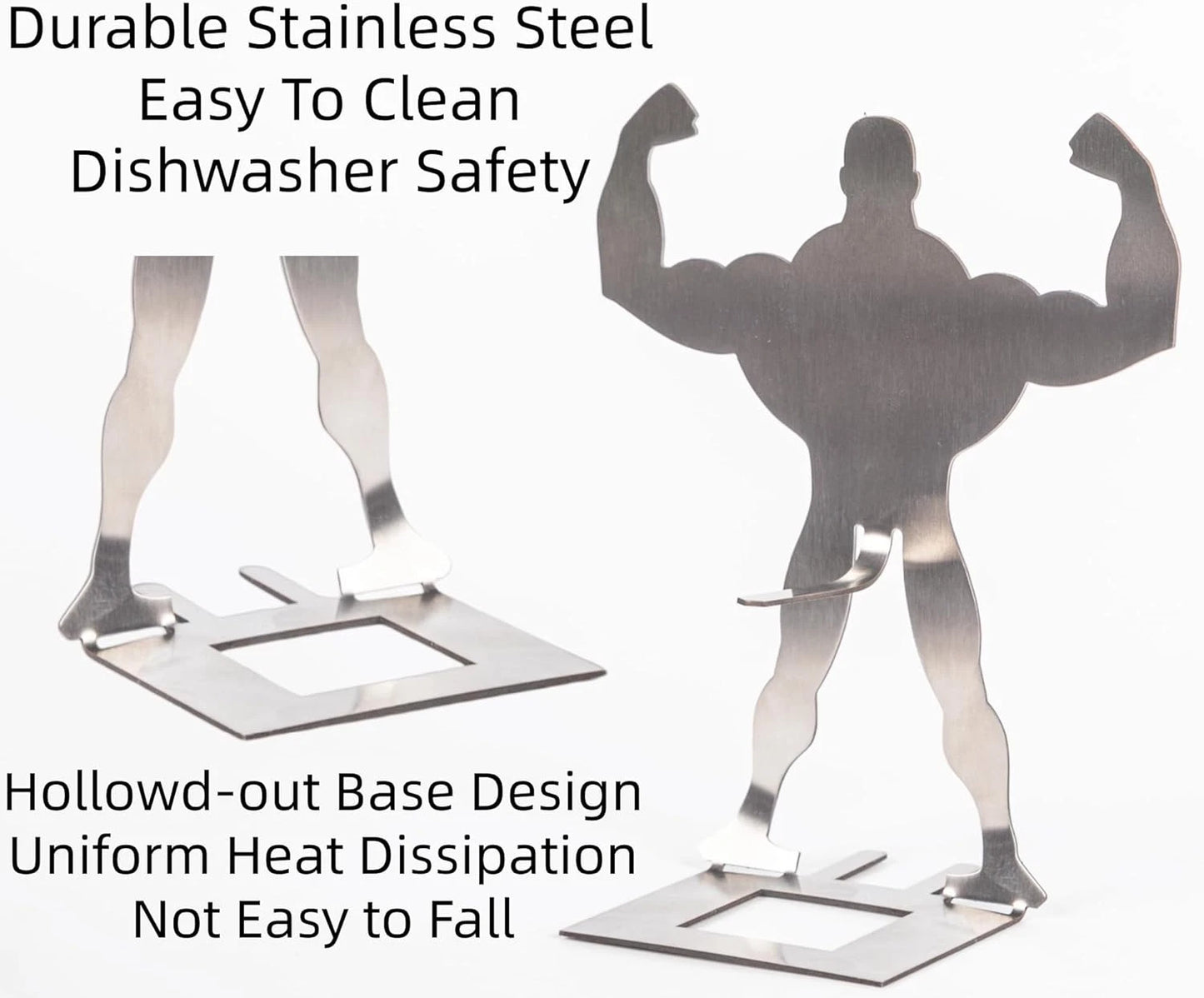Stainless Steel Muscle Man Hot Dog Holder - Fun BBQ Accessory