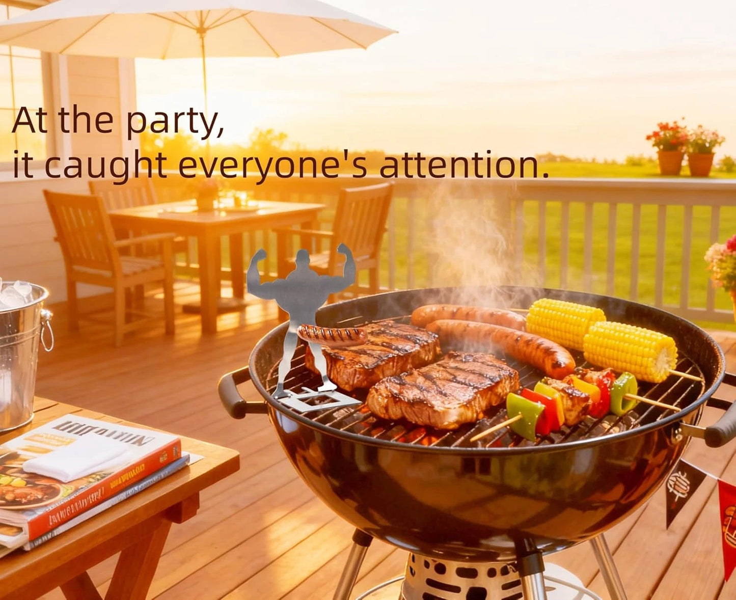 Stainless Steel Muscle Man Hot Dog Holder - Fun BBQ Accessory
