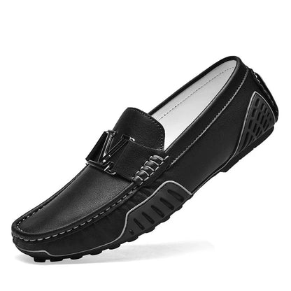 Mens Casual Leather Shoes Cowhide Loafers Genuine Leather Flats Driving Sneakers