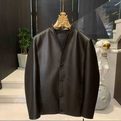 Men's New Collarless Coat Jacket